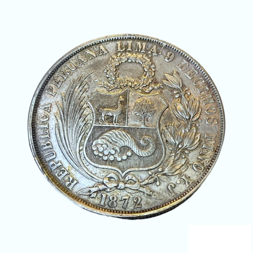 Pièce Argent Pérou 1 Sol Liberté Assise 1866 Lima - état TTB, Collection Amérique Du Sud