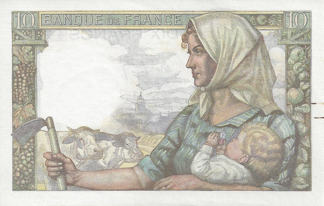 BILLET 10 Francs MINEUR Type 1941 A.25-3-1943.A – Image 3